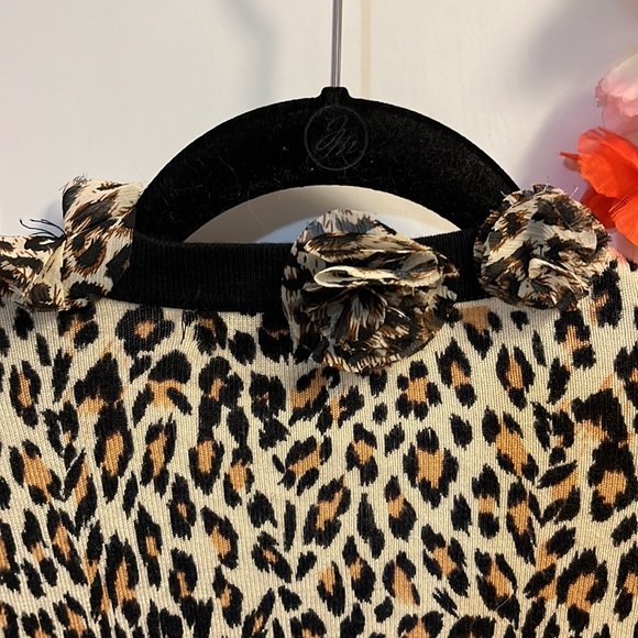 Leopard print cardigan with leopard rosettes ISA brand Size PM - Picture 7 of 7